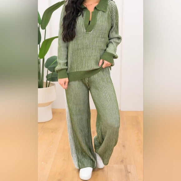 BIBI NWR Olive And Cream Loungewear Set Large - Picture 4 of 8